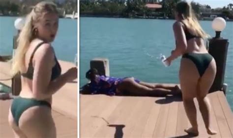 Iskra Lawrence Exposes Voluptuous Bottom As She Pranks Pal In Bikini