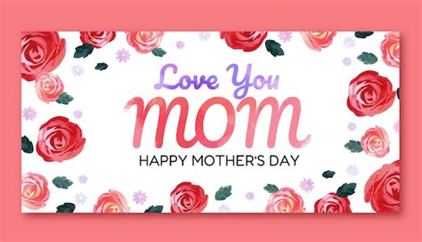 Free Vector Watercolor Mother S Day Horizontal Banner Template