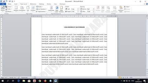 Cara Membuat Watermark Pada Dokumen Word Youtube