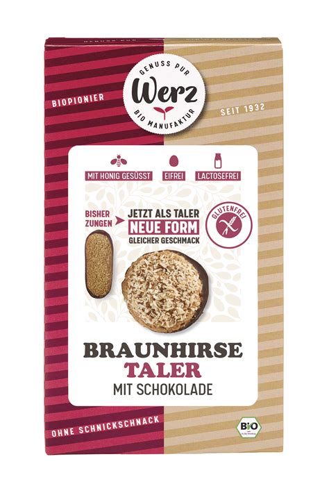 Naturkornmühle Werz Bio Braunhirse Taler mit Schokolade Vollkornkekse