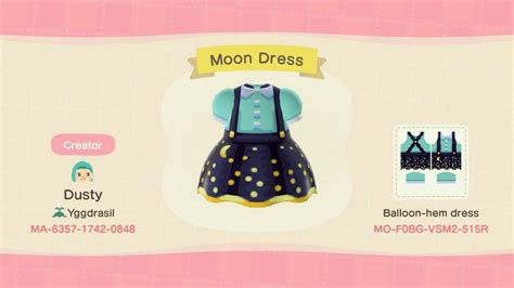 Moon Dress Animal Crossing New Horizons Custom Design Nooks Island