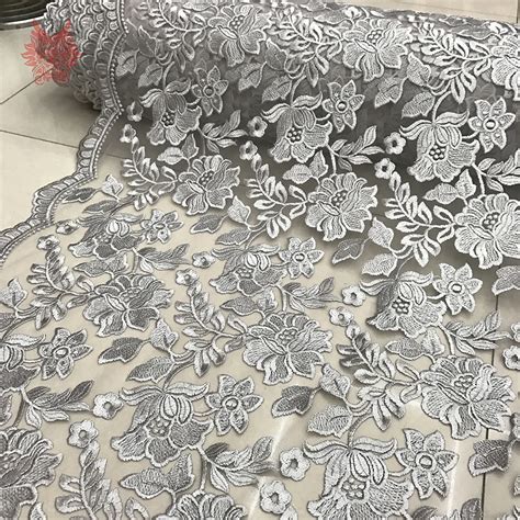 Buy Heavyweight Floral Embroidery Mesh Lace Fabric For