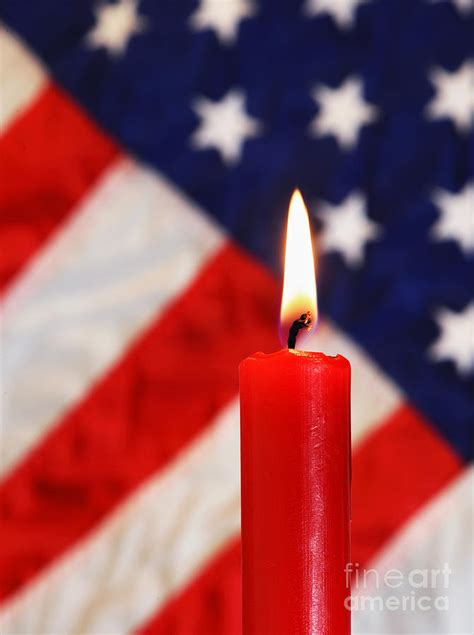 American Flag And Candle Photograph By W Scott Mcgill Pixels