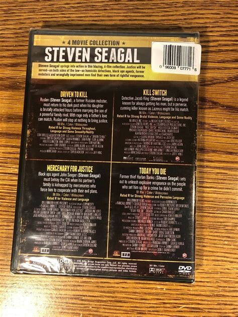 Steven Seagal 4 Movie Collection Dvd Driven To Kill Switch Mercenary Justice New Ebay