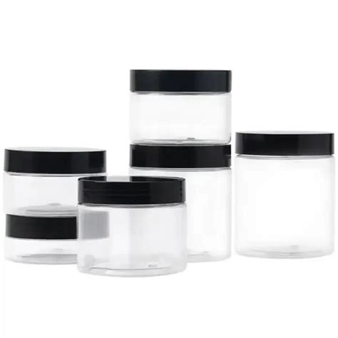 Pots En Plastique Transparent Pet De G A G Avec Couvercle Noir