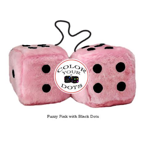 4 Inch Pink Fuzzy Car Dice Hanging Pink Fuzzy Dice For Your Mirror