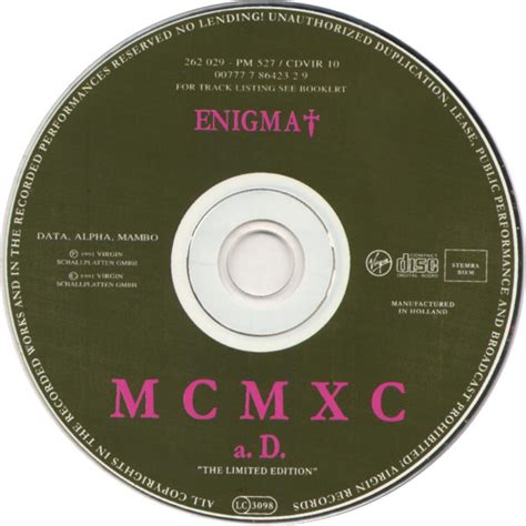 Enigma Mcmxc Ad The Limited Edition Cd Album Limited Edition