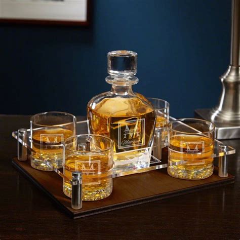 Set Of 6 Oakhill Tray Decanter And Rocks Glasses Zazzle Whiskey