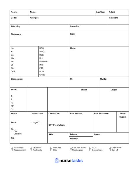 10 Amazing Free Nursing Report Sheet Downloads