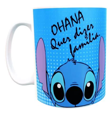 Caneca Lilo Stitch Ohana Personalizada Caixinha