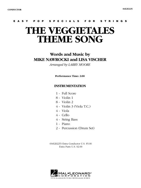 The Veggietales Theme Song Arr Larry Moore Full Score Sheet Music