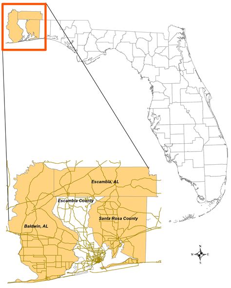 Map of Escambia County