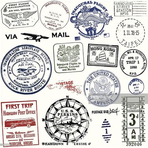 Arte Vectorial Vintage Postal Y Sellos De Viajes Travel Stamp