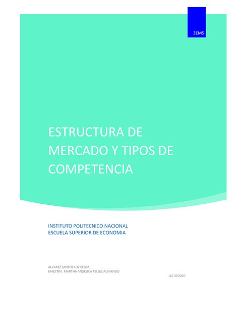 Estructura De Mercado Estructura De Mercado Y Tipos De Competencia