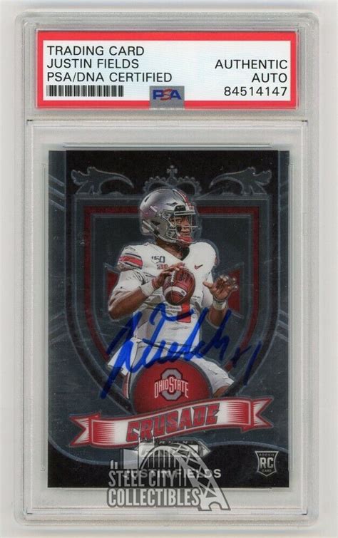 Justin Fields Autographed Signed 2021 Panini Prizm Draft Picks Auto