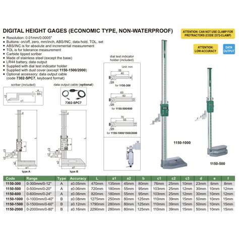 Insize Digital Height Gages Mm Accuracy Mm