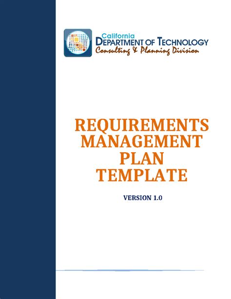 Requirements Management Plan Template Cpd Version 1 Requirements