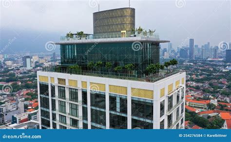 Rooftop Terrace On The Roof Of High Rise Apartment Building In Jakarta