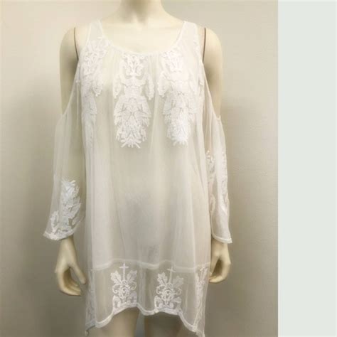 XCVI Tops White Sexy Sheer Lace Top Poshmark