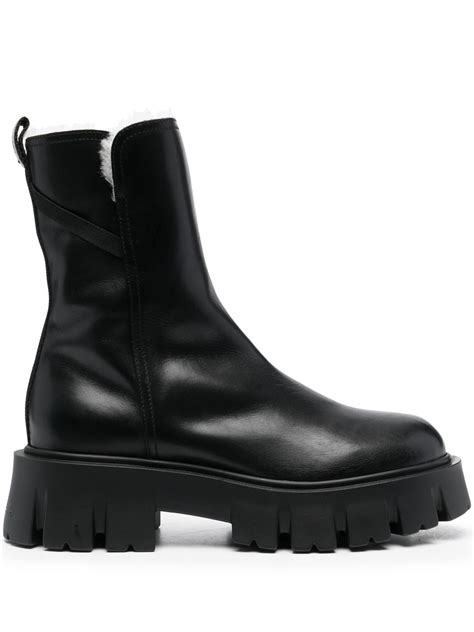 Premiata Butterfly shearling-lined leather boots | Smart Closet