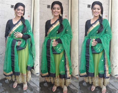 Sneha In Black And Green Anarkali South India Fashion