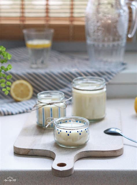 Duftkerzen im Glas zum Selbermachen Anleitung für Lavendel Kerzen