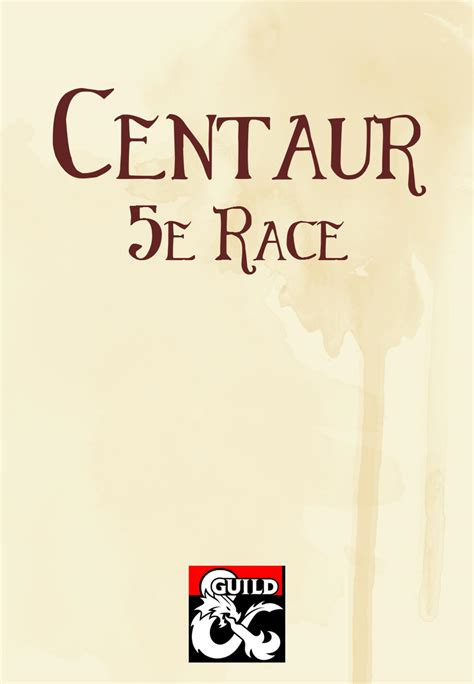 Centaur (5e Race) - Dungeon Masters Guild | DriveThruRPG.com