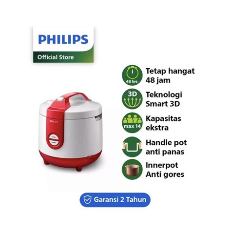 Jual Rice Cooker Philips Hd 3119 Merahhijau Shopee Indonesia