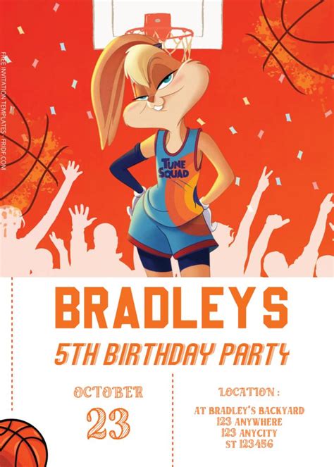 Free Editable Pdf Space Jam Birthday Invitation Templates Fridf