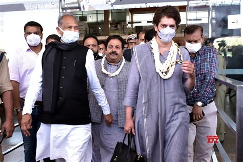 Jaipur Rajasthan Chief Minister Ashok Gehlot With Aicc General Secretary Priyanka Gandhi Vadra