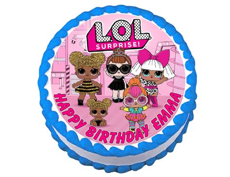 Lol Surprise L O L Round Party Decoration Edible Cake Image Cake