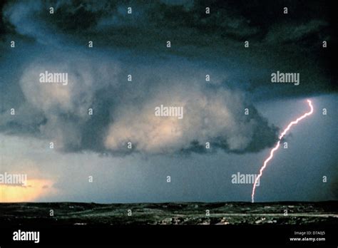 Wall Cloud Lightning Stock Photo Alamy