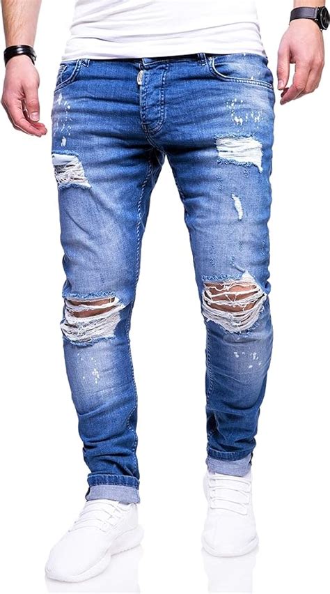 Behype Herren Destroyed Stretch Jeans Hose Used Slim Fit 80 2369