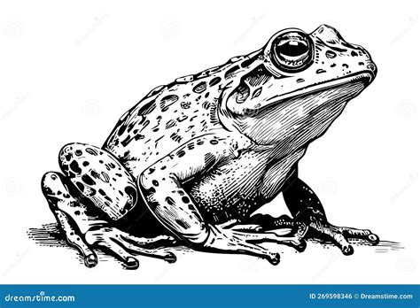 Frog Hand Drawn Sketch Vector Illustration Animals Reptiles Stock
