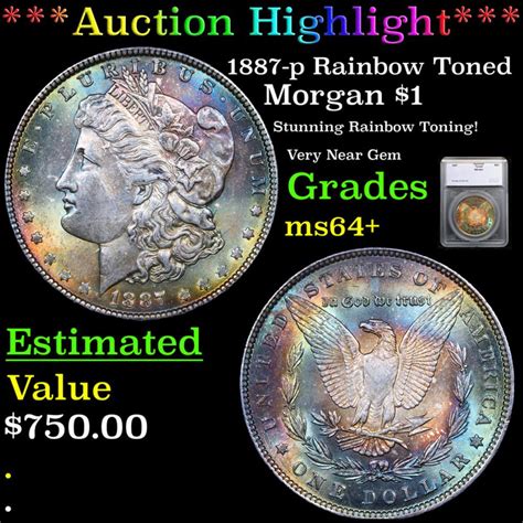 Sold At Auction Auction Highlight 1887 P Morgan Dollar Rainbow