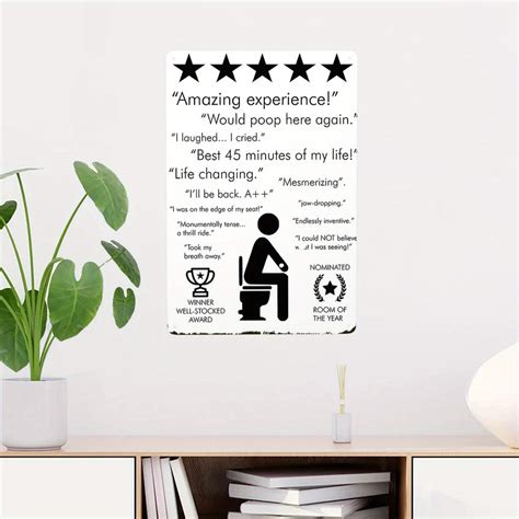 1pc Funny Bathroom Walls Decorated Metal Tin Signs Amazing Experience