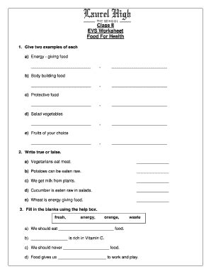 Evs Worksheet For Class 2 With Answers AirSlate SignNow