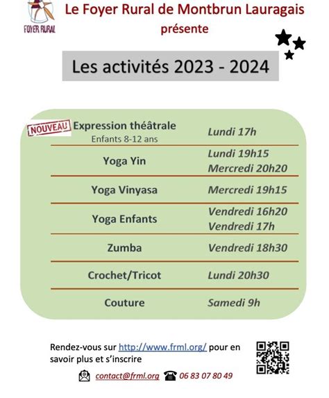 Les Activit S Sont Lanc Es Foyer Rural De Montbrun Lauragais