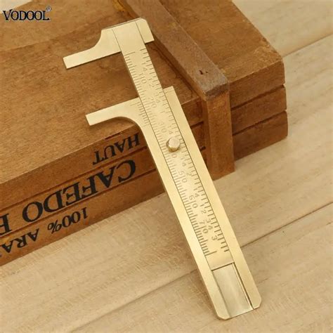 Pocket 80mm Mini Brass Sliding Ruler Gauge Vernier Calip Metal Calipers