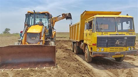 Jcb Loading Mud Jcb Loading Mud Ashok Leyland Truck Jcb Dx Backhoe