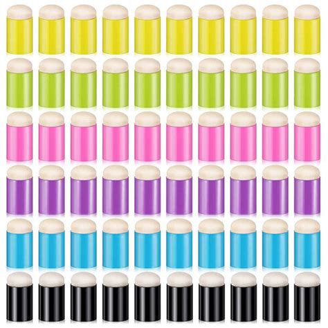 60 Pieces Finger Sponge Daubers Finger Painting Sponge Craft Drawing