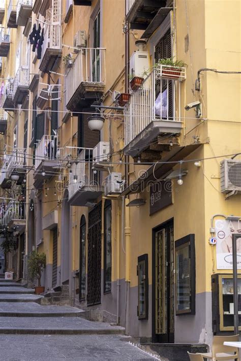 A Typical Italian Cityscape Colorful Buildings Narrow Street Naples