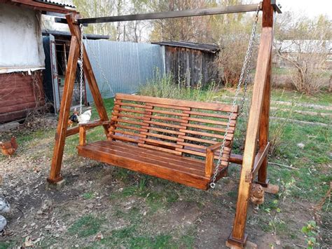 Садовые качели Эко из массива купить в Минске