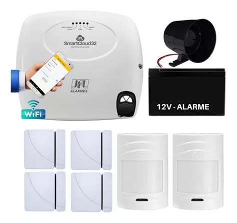 Kit Alarme Monitorado Smart Cloud Sensores Sem Fio Jfl