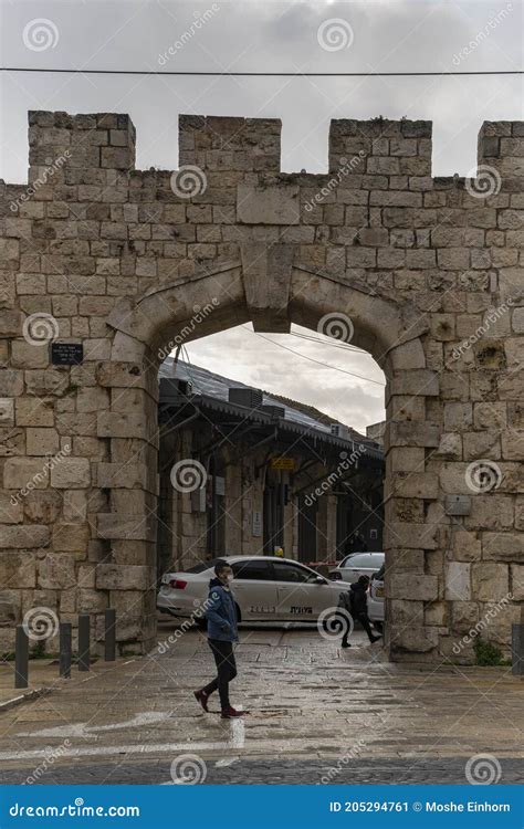 O Novo Port O Da Antiga Cidade De Jerusalem Foto Editorial Imagem De