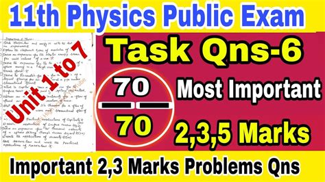 Th Physics Public Exam Centum Marks Task Qns Th Physics