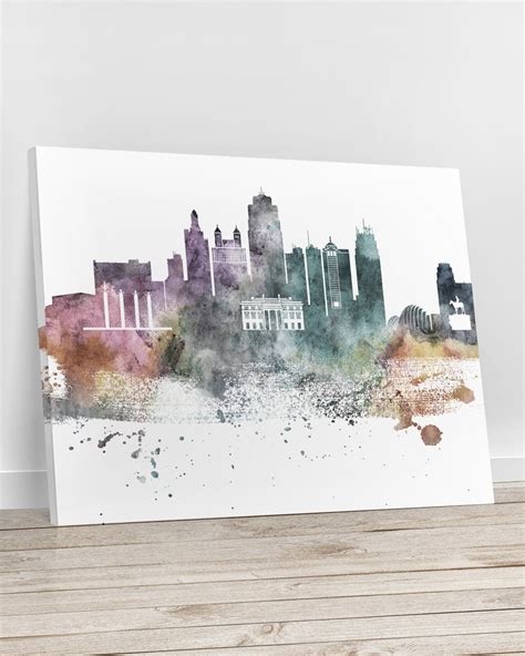 Kansas City Skyline Canvas Kansas City canvas print Kansas | Etsy