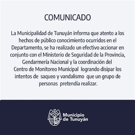 El comunicado oficial de la Municipalidad de Tunuyán tras el caos en la