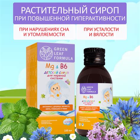 Детский сироп успокоительный Green Leaf Formula Магний В6 купить по ...