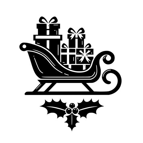 Festive Holiday Sleigh SVG File For Cricut Silhouette Laser Machines